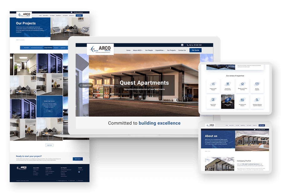 Vanzisackiwat created the website for construction company ARCO to present their services